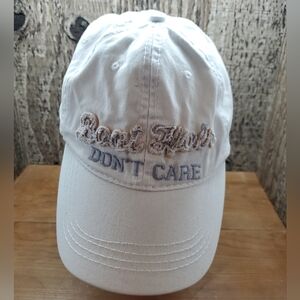 Boat Hair Don't Care Women's Slideback Hat White Embroidered One Size Vintage